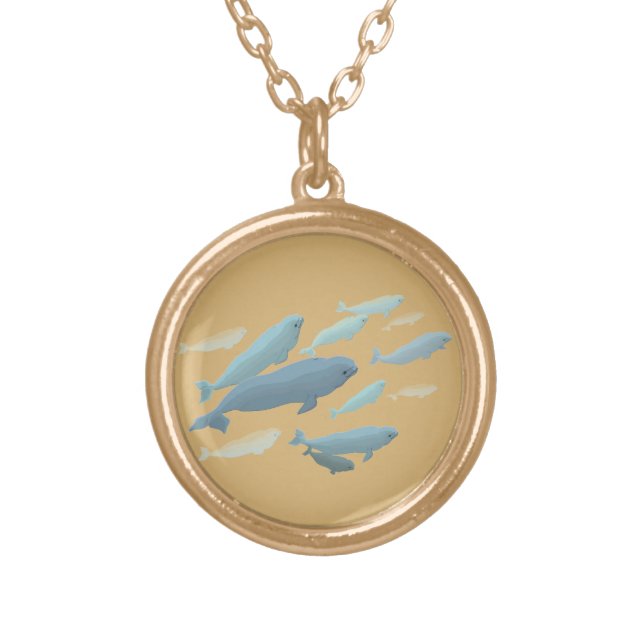 Beluga Whale Necklace Baby Beluga Whale Jewelry (Front)