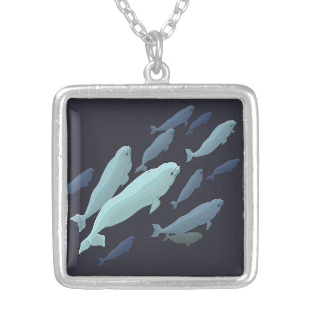 Beluga Whale Necklace Baby Beluga Whale Jewelry (Front)