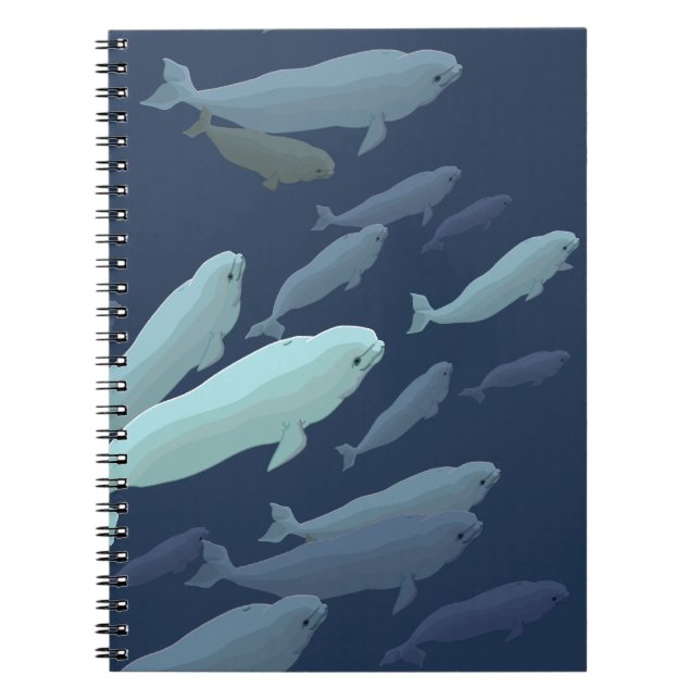 Beluga Whale Notebook Whale Art Journal Book (Front)