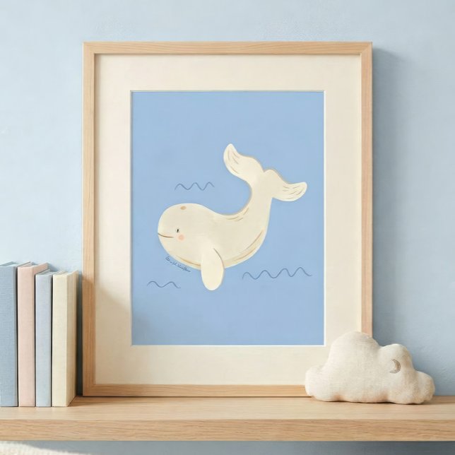 Beluga Whale Nursery Art Print | Go With the Flow  (Creator Uploaded)