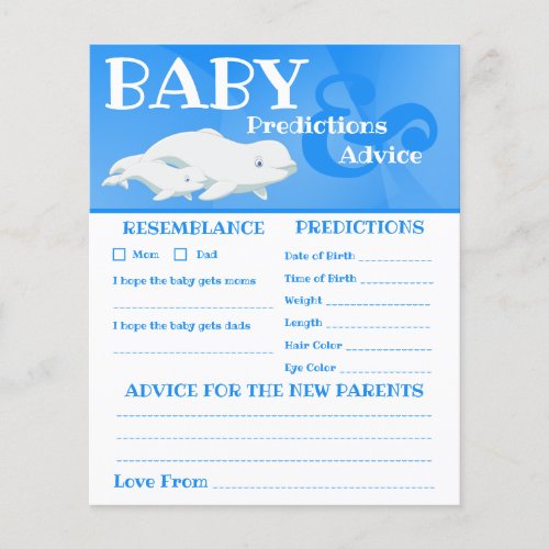 Beluga Whale Ocean Baby Shower Predictions Advice