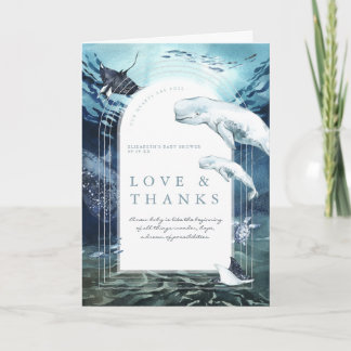 Beluga Whale Ocean | Baby Shower Thank You Card