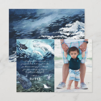 Beluga Whale Ocean | Photo Thank You Card