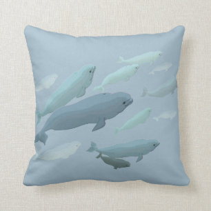 Beluga Whale Pillow Baby Beluga Whale Throw Pillow