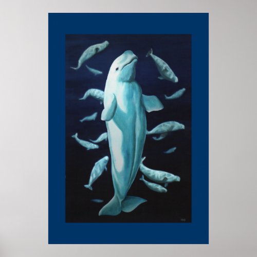 Beluga Whale Print Marine Life Poster Whale Print