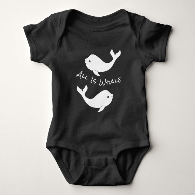 Beluga Whale Pun Baby Bodysuit (Front)