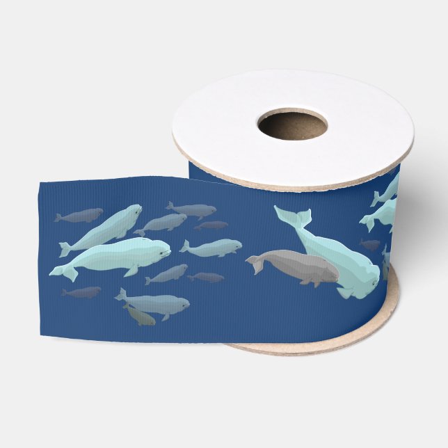 Beluga Whale Ribbon Paper Customized Whale Ribbon (Spool)
