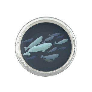 Beluga Whale Ring Baby Beluga Whale Art Jewelry