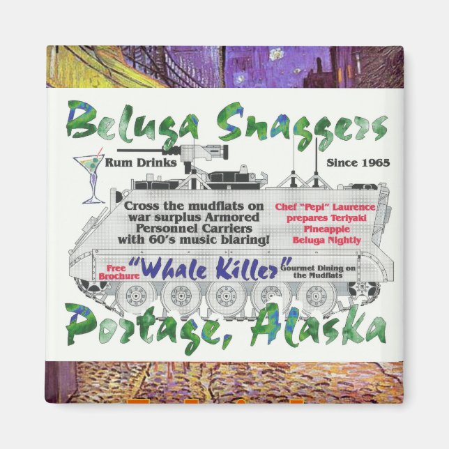 Beluga Whale Snaggers Portage Alaska Magnet (Front)