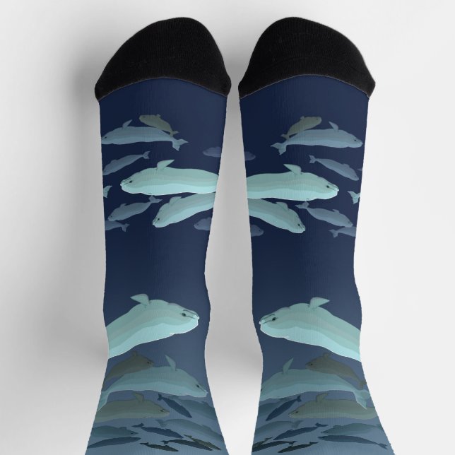 Beluga Whale Socks  Whale Art Socks Customize (Top)
