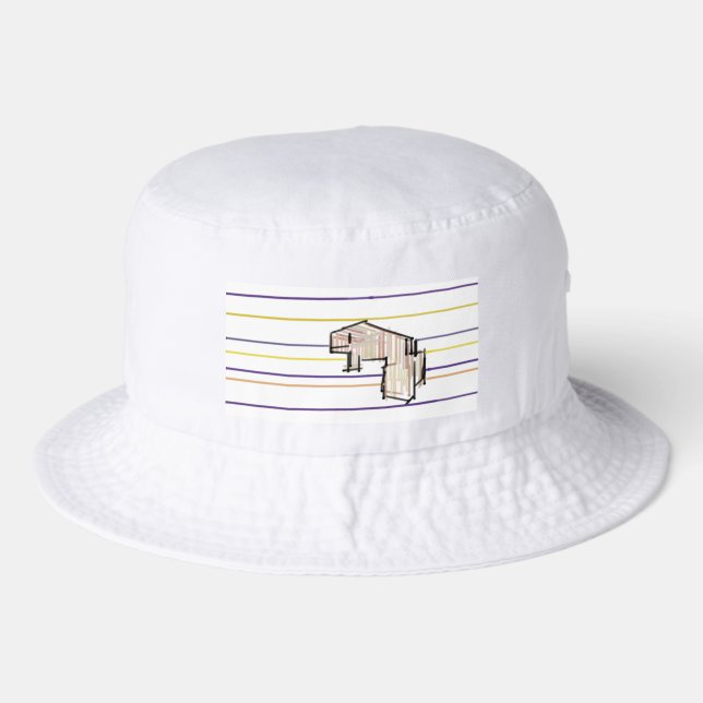 Beluga whale summer joy bucket hat (Front)