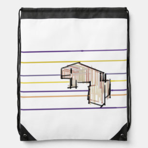 Beluga whale summer joy drawstring bag