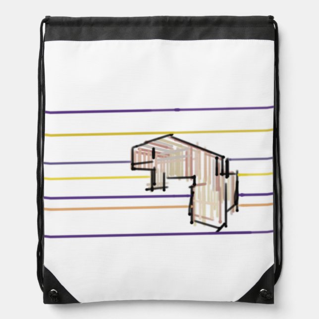 Beluga whale summer joy drawstring bag (Front)