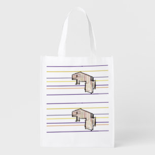 Beluga whale summer joy grocery bag