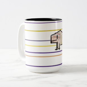 Beluga whale summer joy Two-Tone coffee mug