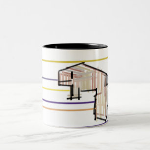 Beluga whale summer joy Two-Tone coffee mug