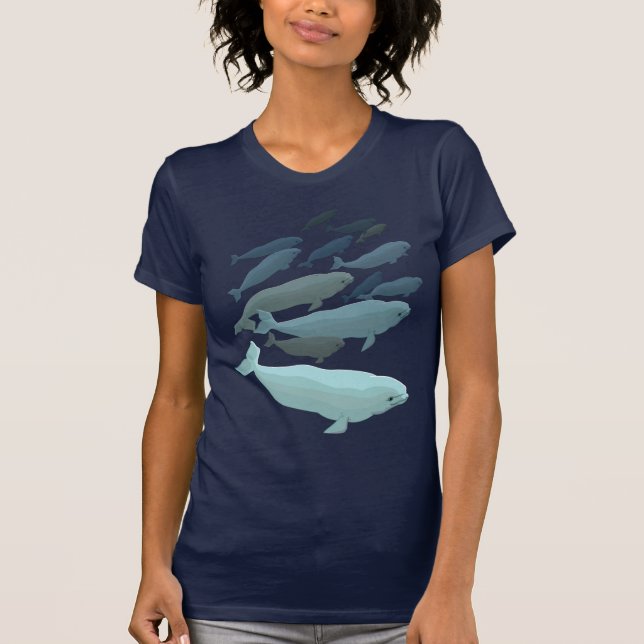 Beluga Whale T-Shirt Unisex Whale Art Shirts (Front)