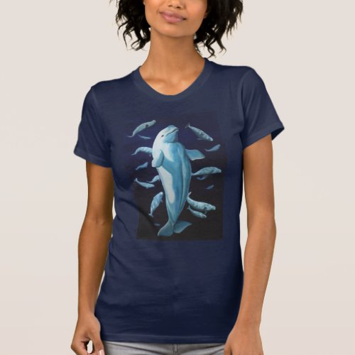 Beluga Whale T_Shirt Unisex Whale Art Shirts