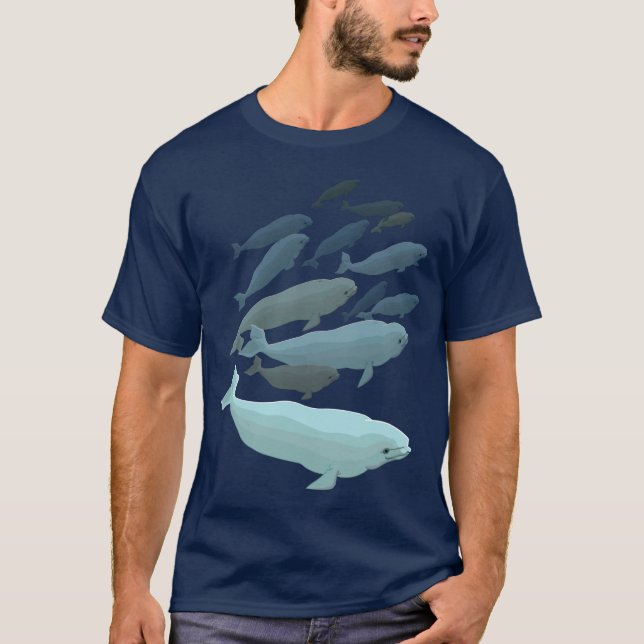 Beluga Whale T-Shirt Unisex Whale Art Shirts (Front)