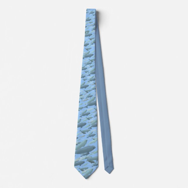 Beluga Whale Ties Blue Beluga Whales Neckties (Front)