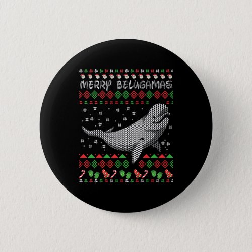 Beluga whale ugly christmas gifts whales  button