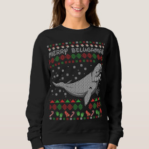 Beluga Whale Ugly Christmas Gifts. Whales Sweatshirt