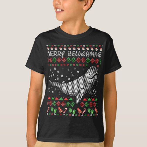 Beluga Whale Ugly Christmas Gifts Whales T_Shirt