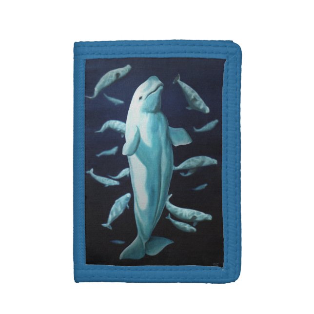 Beluga Whale Wallet White Whale Art Wallets Gifts (Front Vertical)