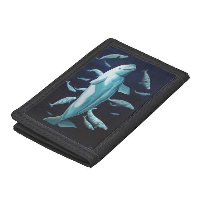 Beluga Whale Wallet White Whale Art Wallets Gifts (Top)