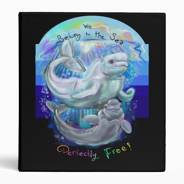 Beluga Whales 3 Ring Binder (Front)