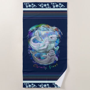 Beluga Whales Beach Towel
