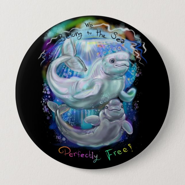 Beluga Whales Button (Front)