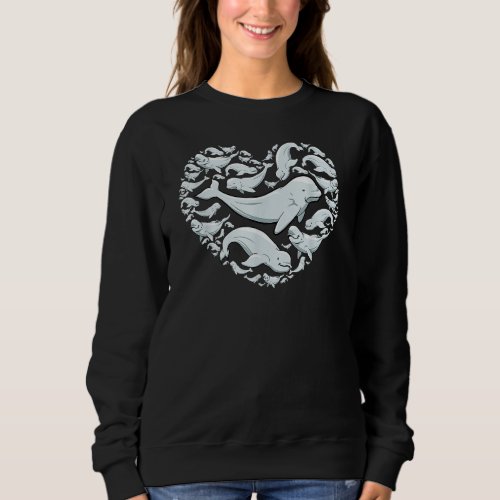 Beluga Whales Heart Symbol For Boy Girl Men Women Sweatshirt