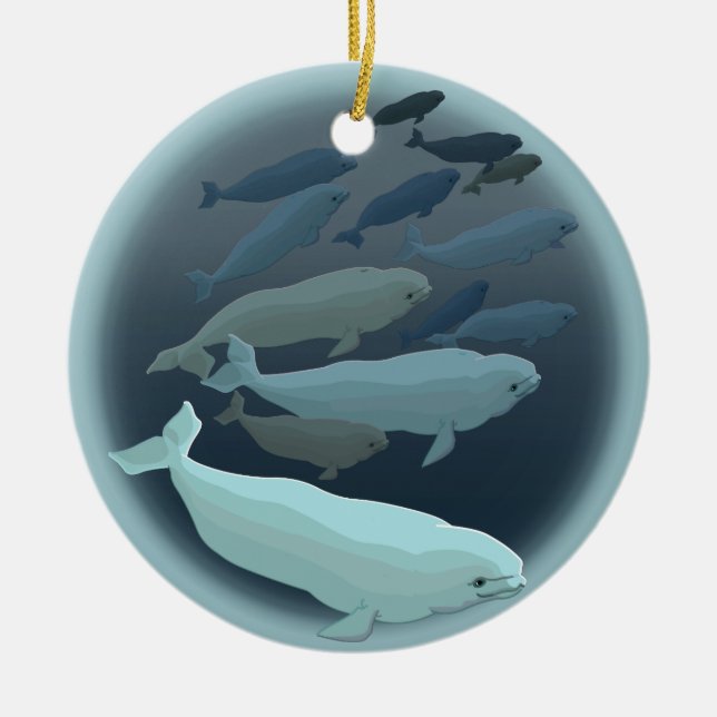 Beluga Whales Ornament Personalized Whale Ornament (Front)