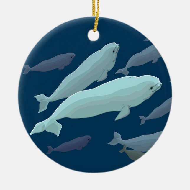 Beluga Whales Ornament Personalized Whale Ornament (Front)