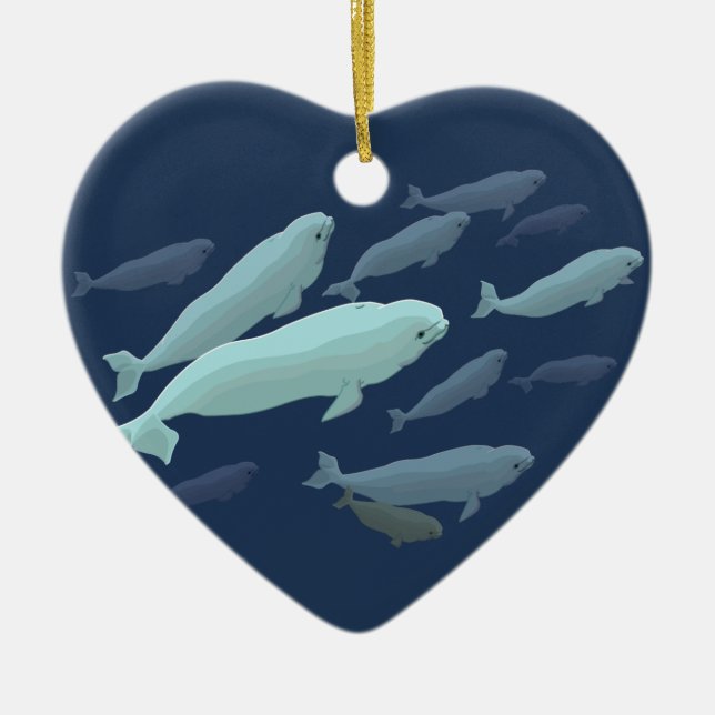 Beluga Whales Ornament Personalized Whale Ornament (Front)
