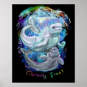 Beluga Whales Poster