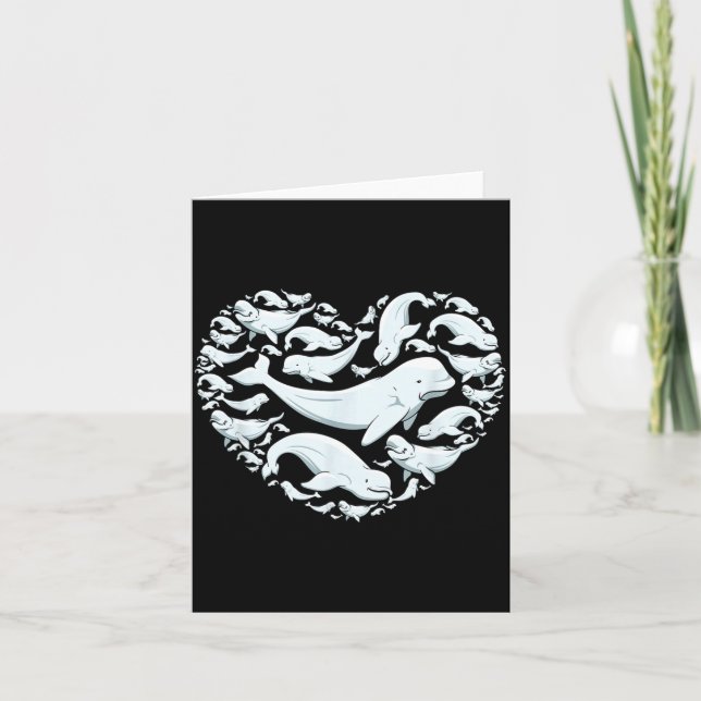 Beluga Whales Valentine Days For Kids Boy Girl Men Card (Front)