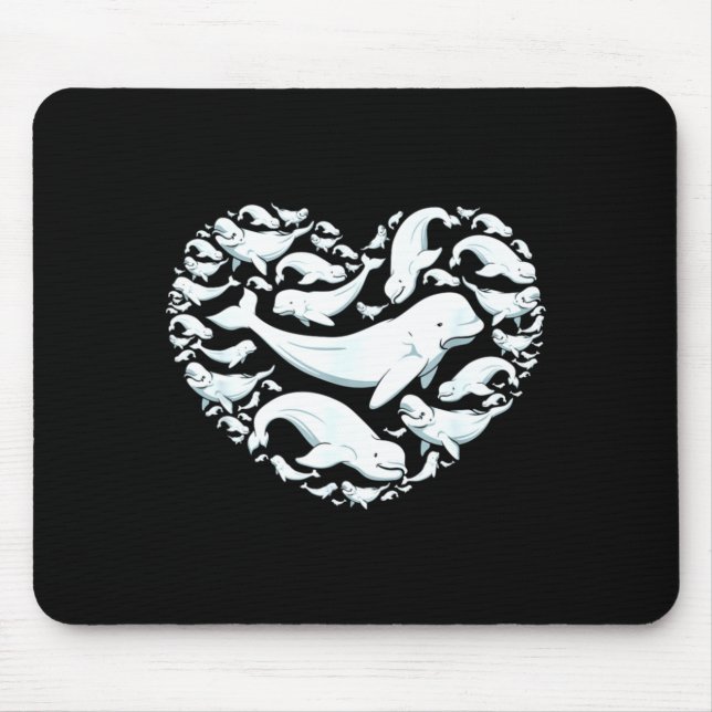 Beluga Whales Valentine Days For Kids Boy Girl Men Mouse Pad (Front)