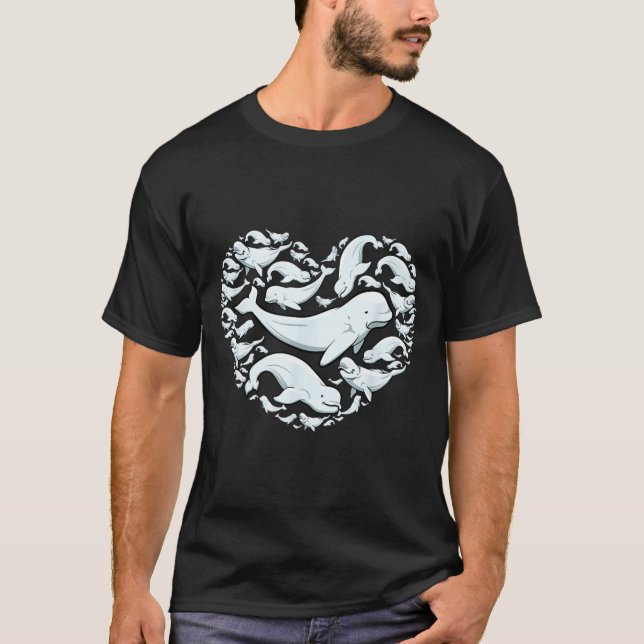 Beluga Whales Valentine Days For Kids Boy Girl Men T-Shirt (Front)
