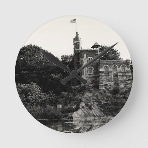 Belvedere Castle in Central Park NYC Round Clock