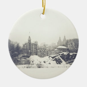Belvedere Castle in the Winter in Central Park Ceramic Ornament