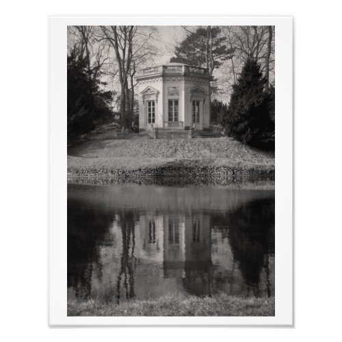 Belvedere Teahouse in Black  White Photo Print