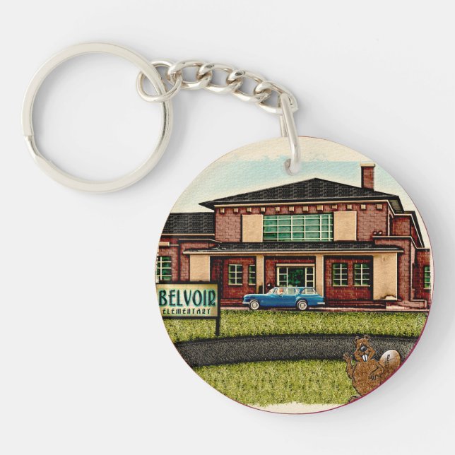 Belvoir Elementary Alumni (Personalized) Keychain (Front)