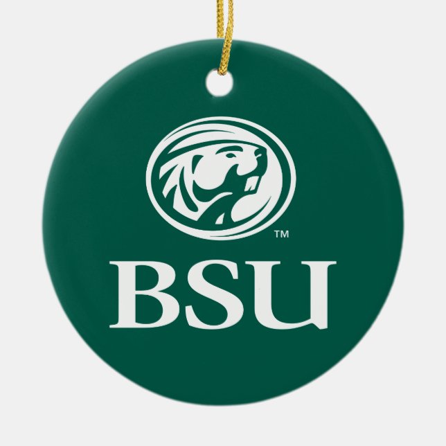 Bemidji Beaver BSU Ceramic Ornament (Front)