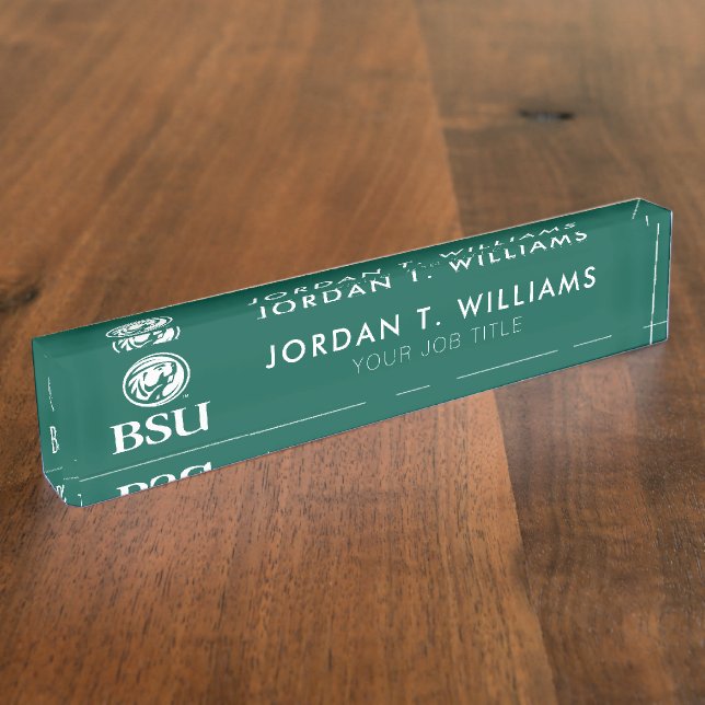 Bemidji Beaver BSU Desk Name Plate (Side)