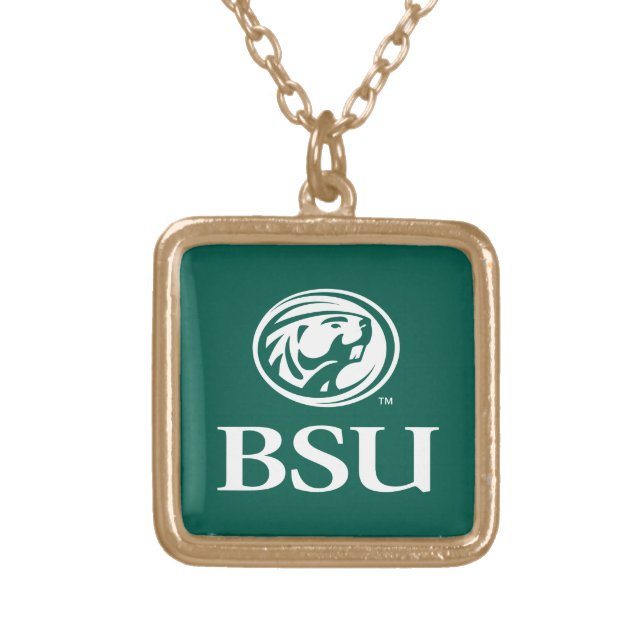 Bemidji Beaver BSU Gold Plated Necklace (Front)
