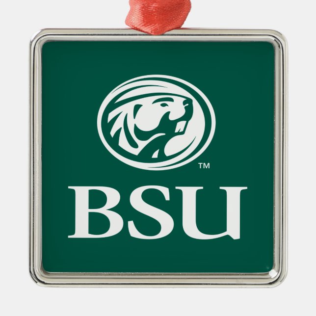 Bemidji Beaver BSU Metal Ornament (Front)