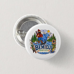 Bemidji Minnesota Paul Bunyan & Babe the Blue Ox Button