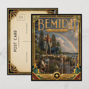 Bemidji Minnesota Vintage Art Deco Golden Age Postcard